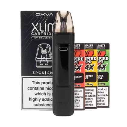 OXVA Xlim Pro 3 Pod Kit Bundle - Black Leather / 0.4ohm