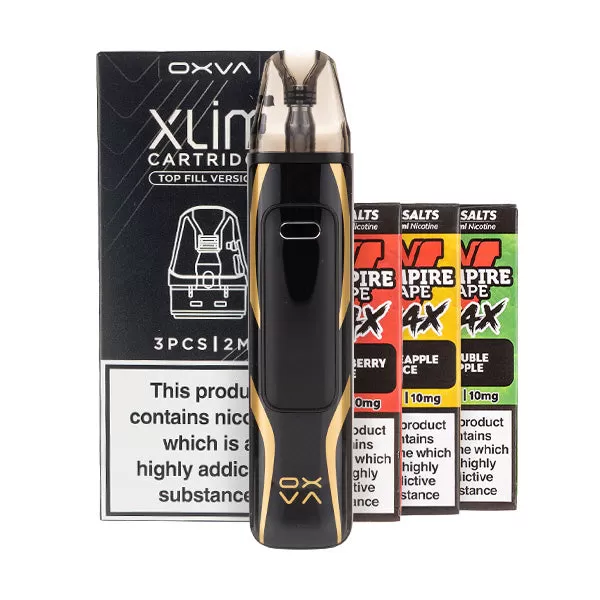 OXVA Xlim Pro 3 Pod Kit Bundle - Black Leather / 0.4ohm - Image 3