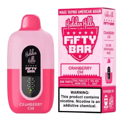 Cranberry Chi Disposable Vape (20000 Puffs) by Hidden Hills x Fifty Bar
