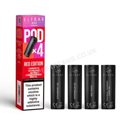 Elf Bar 4 in 1 Red Edition Prefilled Pods - Vapestreams Co