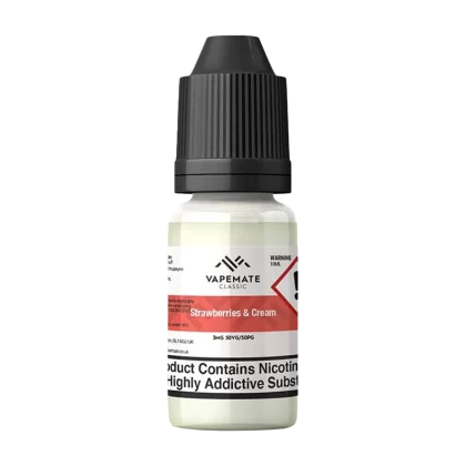 Vapemate Classic Strawberries & Cream 10ml - 3mg - Vape Product (7657F8)