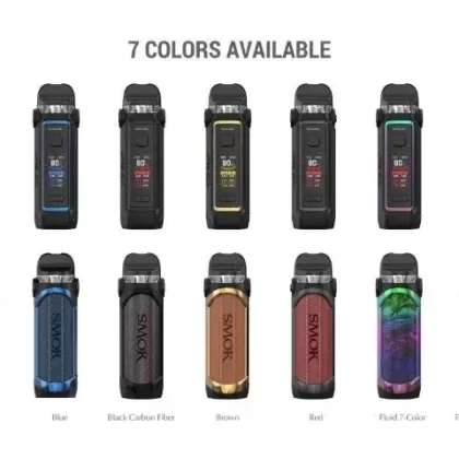 Smok IPX80 Pod Vape Kit - Colour#Carbon Fibre>Fluid Black Grey>Grey>7 Colour>Blue>Red