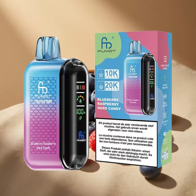 Fumot Tornado 20000 Puffs Dual Mesh 20ml Blueberry Raspberry Hard Candy Disposable Vape - Image 2