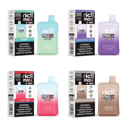 Naked 100 Max G-Box 5500 Puffs Disposable Vape - Aloe Pineapple, American Patriot