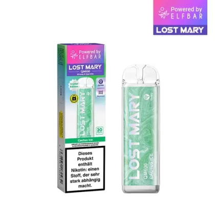 Elfbar Lost Mary QM600 – Cactus Ice - Aromen / Propylenglykol / pflanzliches Glycerin / Nikotin-Benzoat / 20mg/ml / ca. 600 / 360 mAh
