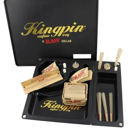 RAW Kingpin Mafioso Rolling Tray – Smoking Accessories