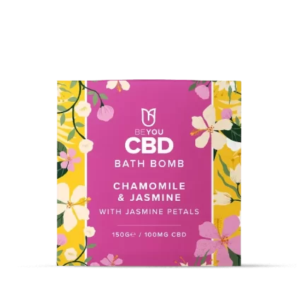 BeYou CBD Bath Bomb – Chamomile & Jasmine with Jasmine petals