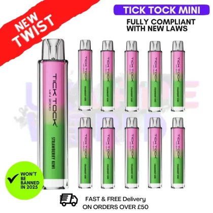 Strawberry Kiwi Tick Tock Mini 2000 Box Of 10