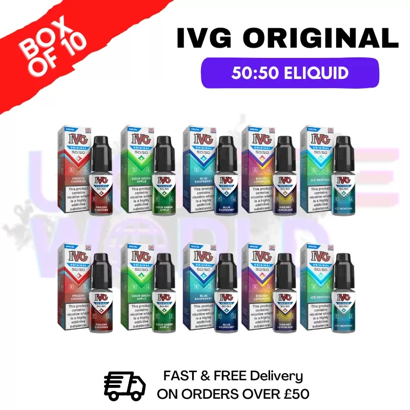 IVG Original 50:50 Eliquid Box Of 10 – ONLY £16.99