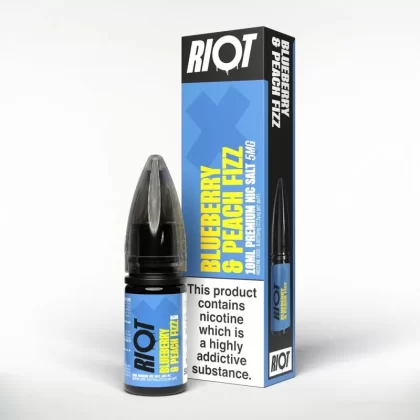 RIOT X BLUEBERRY PEACH FIZZ 10ML NIC SALT E-LIQUID