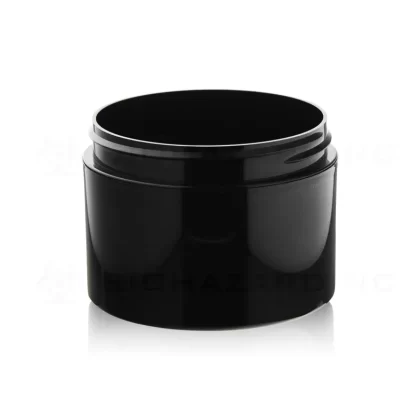 Plastic Jar | Straight Sided Double Wall Plastic Jars – Black | 89mm – 8oz – 245 count