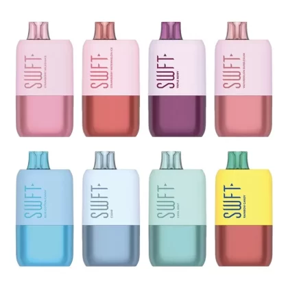 SWFT Icon Disposable Vape Kit 7500 Puffs (5%, 17ml) - flavor#Blue Cotton Candy>Clear>Rainbow Candy>Strawberry Watermelon Ice>Watermelon Bubble Gum>Triple Berry (6C7D05)