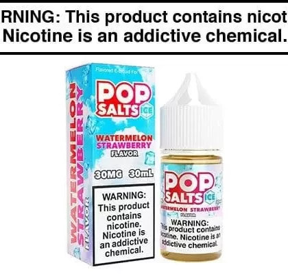 WATERMELON STRAWBERRY ICE BY POP SALTS 30ML - Vapejuice
