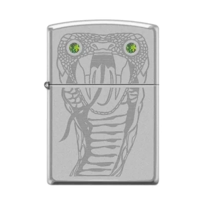 Zippo Lighter – Snake Eyes w/ Green Swarovski High Polish Chrome