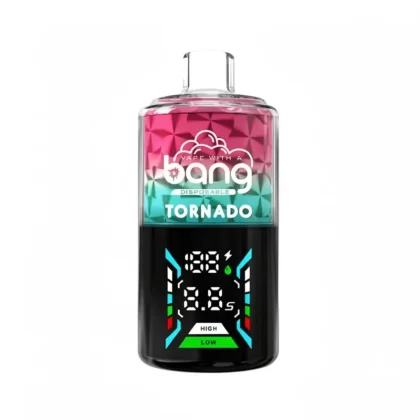 Bang Tornado 40000 Puffs Dual-Mesh Disposable Vape - Peach Ice, Love 66; 3-nicotine, 2-nicotine