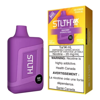 STLTH 8K Pro Disposable Vape Device - Quad Berry - 20mg/ml