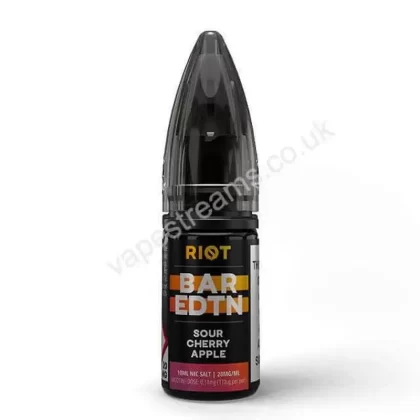 Riot BAR EDTN Sour Cherry Apple Nic Salt E-Liquid - Vapestreams Co