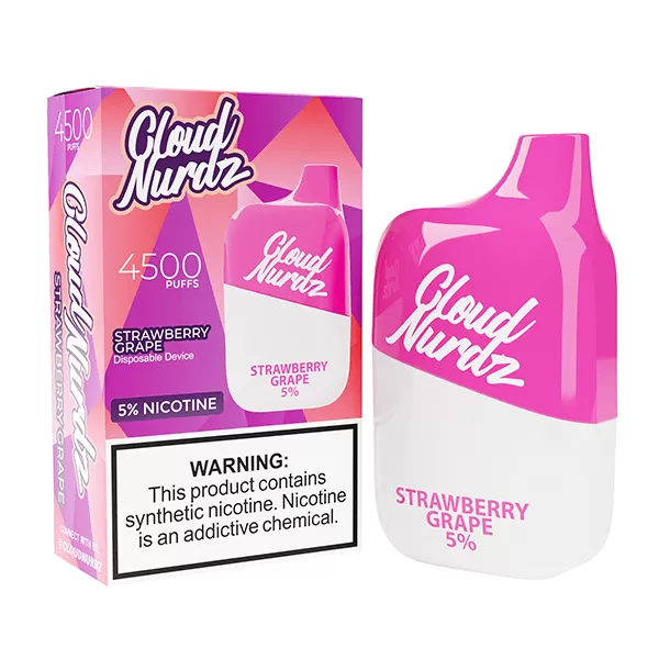 Cloud Nurdz Disposable | 4500 Puffs | 12ml *** - Strawberry Grape - 25mg - Image 3