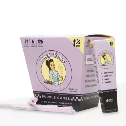 Blazy Susan | Purple Cones 1¼ Size 6-Pack | 84mm – Purple – 21 Count - Vape Store