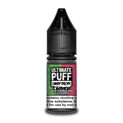 Ultimate Puff Candy Drops Watermelon and Cherry 10ml Vape Juice - 10 Pack - Strength