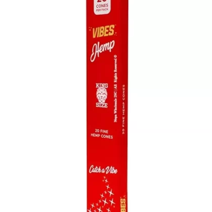 Vibes King Size Hemp Pre Rolled Cones (20-Pack) - Ejuicewarehouse