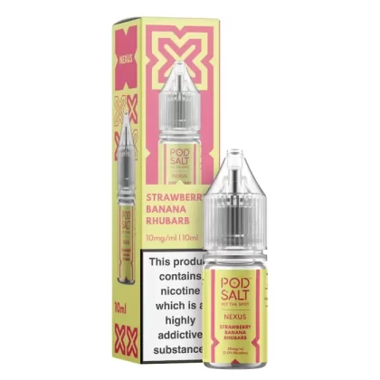 Strawberry Banana Rhubarb – Pod Salt Nicotine Salt E Liquid – 10ml – TPD - Vapestorm Co
