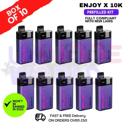 Blue Razz Cherry Enjox X 10K Puff Prefilled Pod Kits Box Of 10
