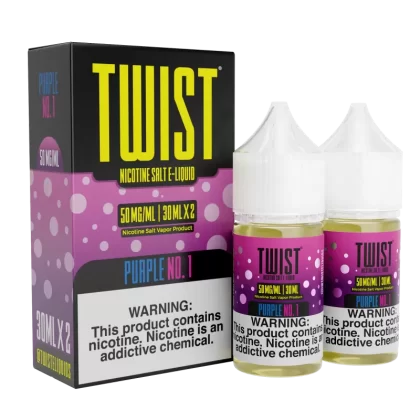 TWIST Nicotine Salt E-Liquid - Purple No.1 - 60ML E-Liquid (Twin 30ML Pack) - 50MG