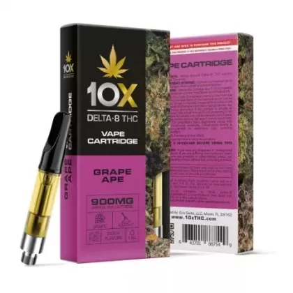 900mg D8 Vape Cart – Grape Ape – Indica – 1ml – 10X - Ejuicewarehouse