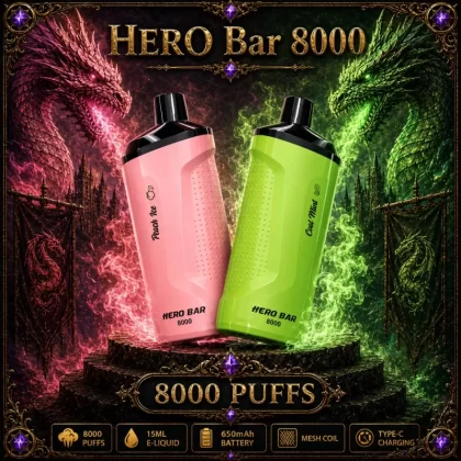 HERO Bar 8000 - Blue Raspberry Ice - Vapeciga