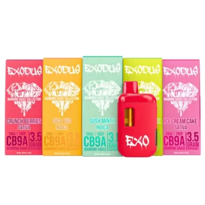 Exodus Diamond Sauce Disposable | 3.5g - Size#3.5 Gram~Flavor#Crunch Berries (Sativa)>Giga Bud (Indica)>Gush Mintz (Indica)>Ice Cream Cake (Sativa)>Gorilla Zkittlez (Hybrid) (F3CB14)