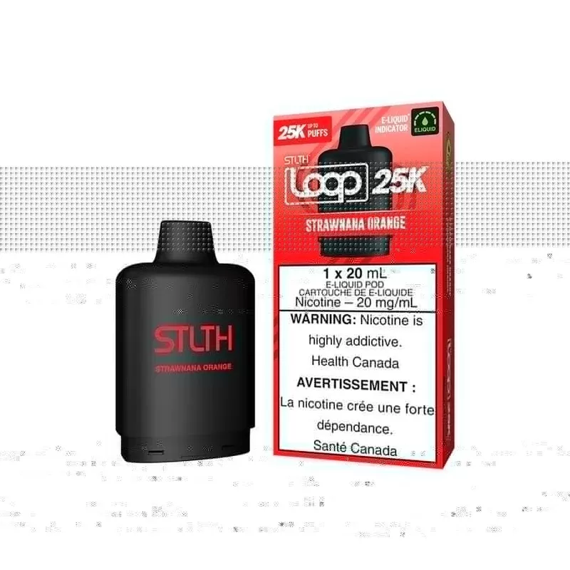 STLTH LOOP 25K POD PACK – STRAWNANA ORANGE