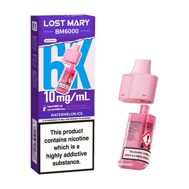 Watermelon Ice Lost Mary BM6000 Refill Pack - Ecigwizard - Image 2