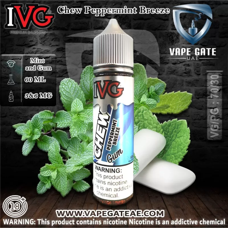Chew Peppermint Breeze 60ml E juice by IVG - 3 mg / 60 ml