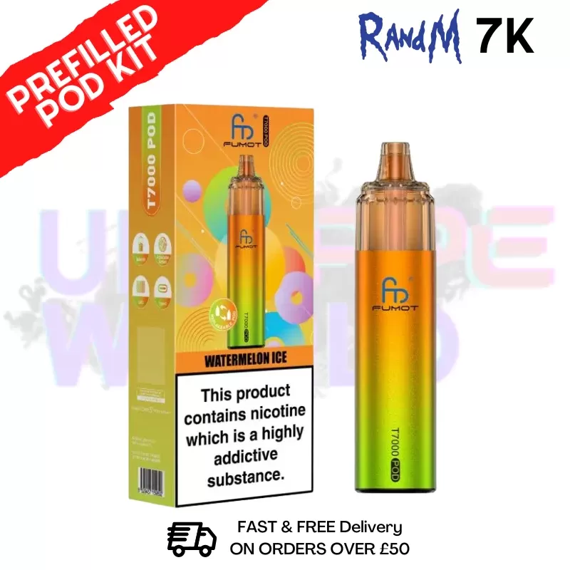 Watermelon ICE Fumot RandM T7000 7K Prefilled Pod Kit