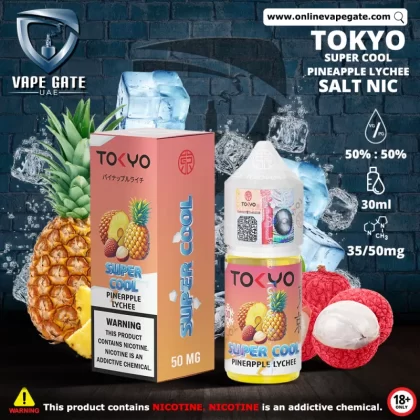 Tokyo Super Cool Pineapple Lychee Saltnic 30ml - 50 mg / 30 ml