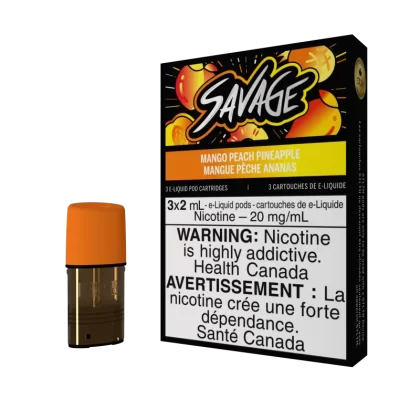 SAVAGE Pod Pack - Mango Peach Pineapple - 20 mg/mL (wholeseller) - Excise ON, 20 mg/mL (wholeseller) - Excise AB