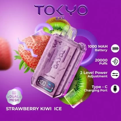 Tokyo Bar Rechargeable Disposable Vape (20,000 Puffs) - Mango Strawberry Ice / 50 mg