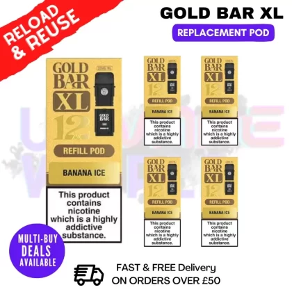 Banana Ice Gold Bar XL REFIL Pods Box Of 5
