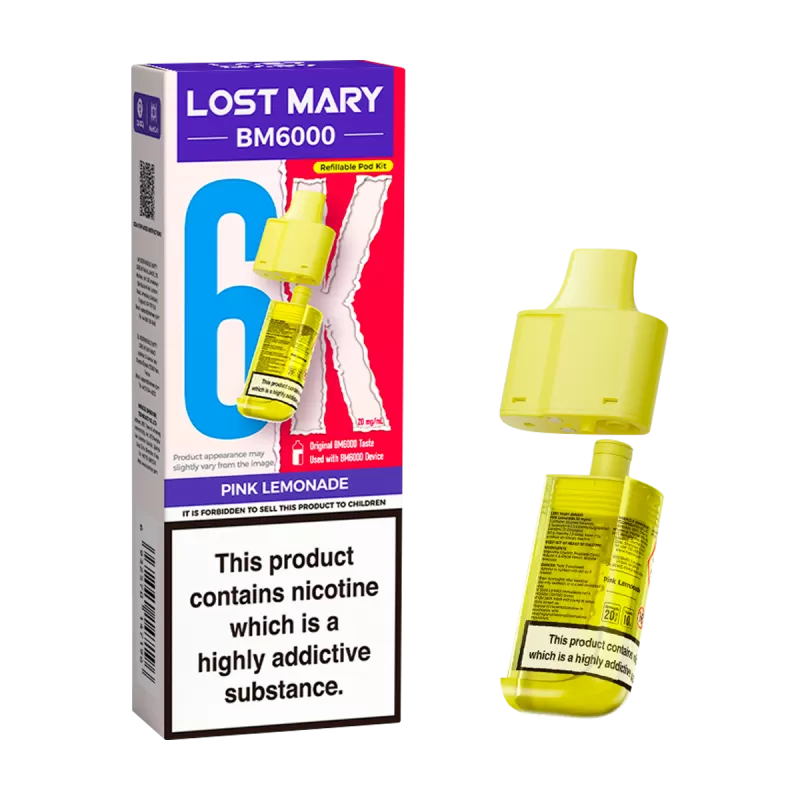 Pink Lemonade Lost Mary BM6000 Refill Pack - 20mg - Vape Product