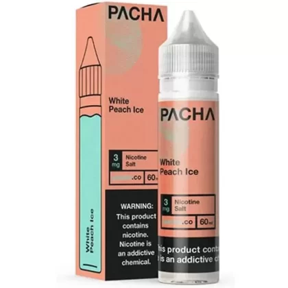 White Peach Ice E-liquid by Pacha Syn - Size#60ml~Nicotine#3MG>6MG