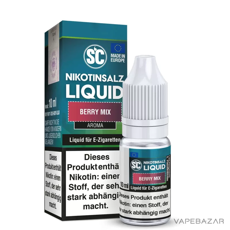 SC Salt Liquid – Berry Mix - Propylenglycol, Pflanzliches Glycerin, Nikotinbenzoat, Aroma, Nikotinmalat; 10mg/ml, 20mg/ml; Himbeere, Erdbeere - Image 3