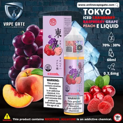 Tokyo Iced Cranberry Raspberry Grape Peach E-Liquid 60ml - 6 mg / 60 ml