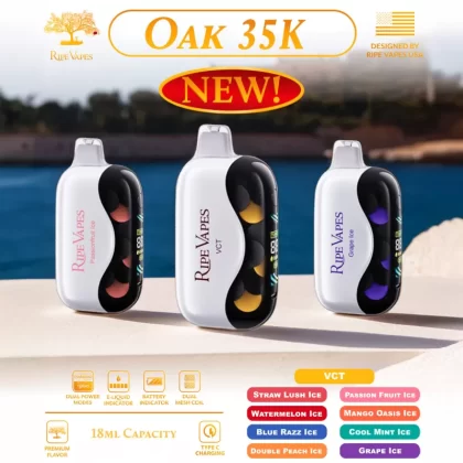 Assembled in USA | Ripe Vapes OAK 35K Disposable Device - 35,000 Puffs - Mango Oasis