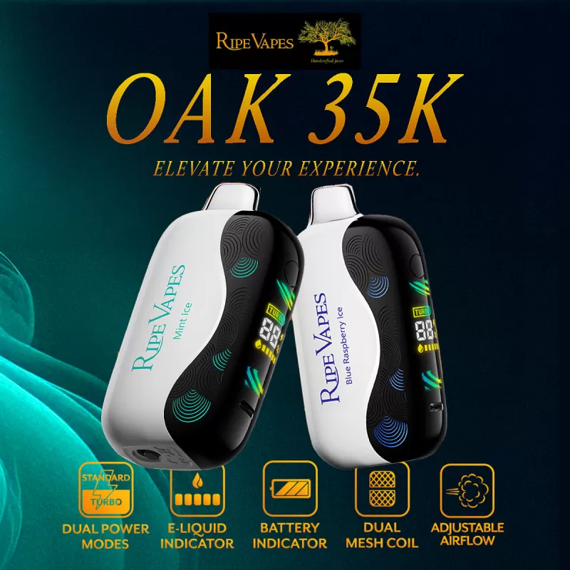 Assembled in USA | Ripe Vapes OAK 35K Disposable Device - 35,000 Puffs - Mango Oasis - Image 2