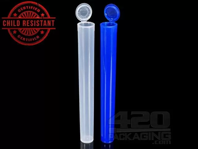 Squeezetops® 140mm Transparent Child Resistant J-Tubes (075600-CR) 1400/Box