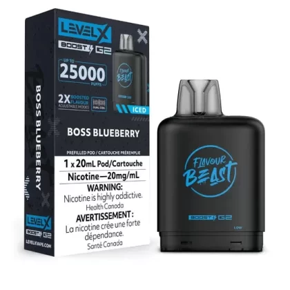 LEVEL X FLAVOUR BEAST BOOST POD 20ML – BOSS BLUEBERRY