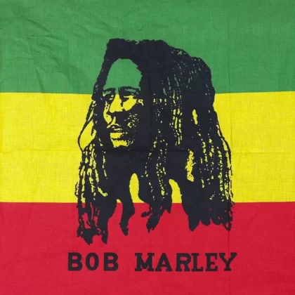 420 Friendly Bandanas - Style#Love & Peace>Green Leaf>Plant Pattern>Orange>Rasta>Bob Marley