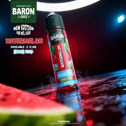 BARON MTL WATERMELON MEDIUM COOL ELIQUID - Elegantvapestore