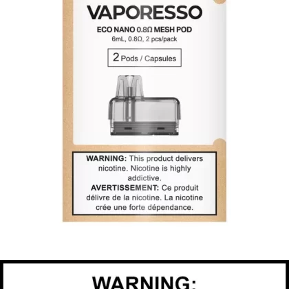 Vaporesso Eco Nano Mesh Pods - Resistance#0.6ohm Lush (6mL)>0.8ohm (6mL)>1.2ohm (6mL)